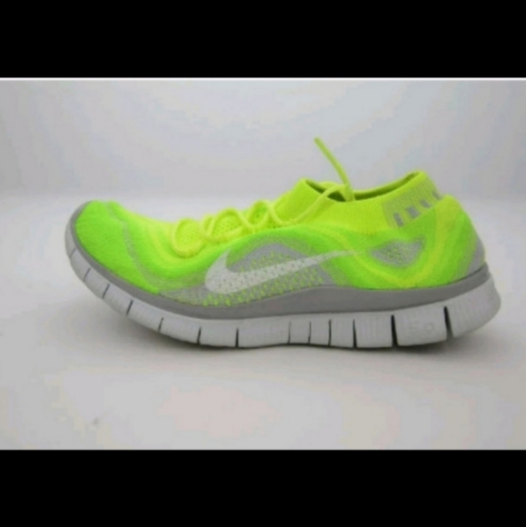 Nike Free 5.0 Flyknit Volt Hi-Viz Mens sz 8 womens 9.5 running shoes 615805-713 - Picture 6 of 8